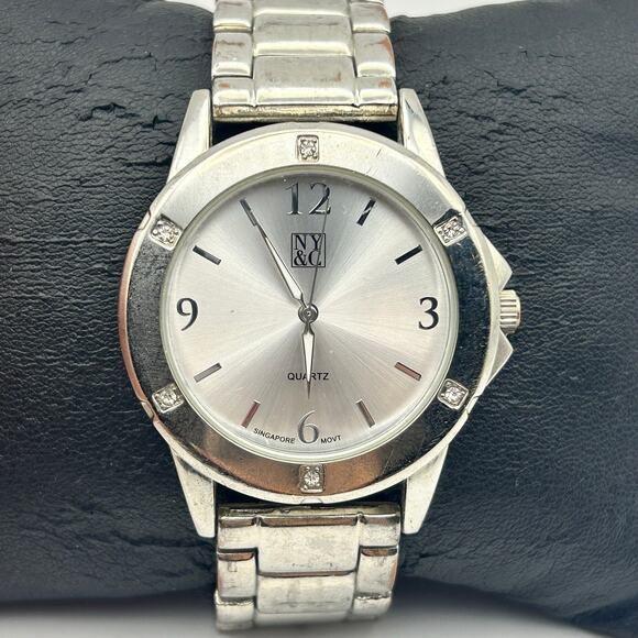 NY&C Silver-tone Stainless Steel Women’s Quartz Watch Working New Battery main image 5